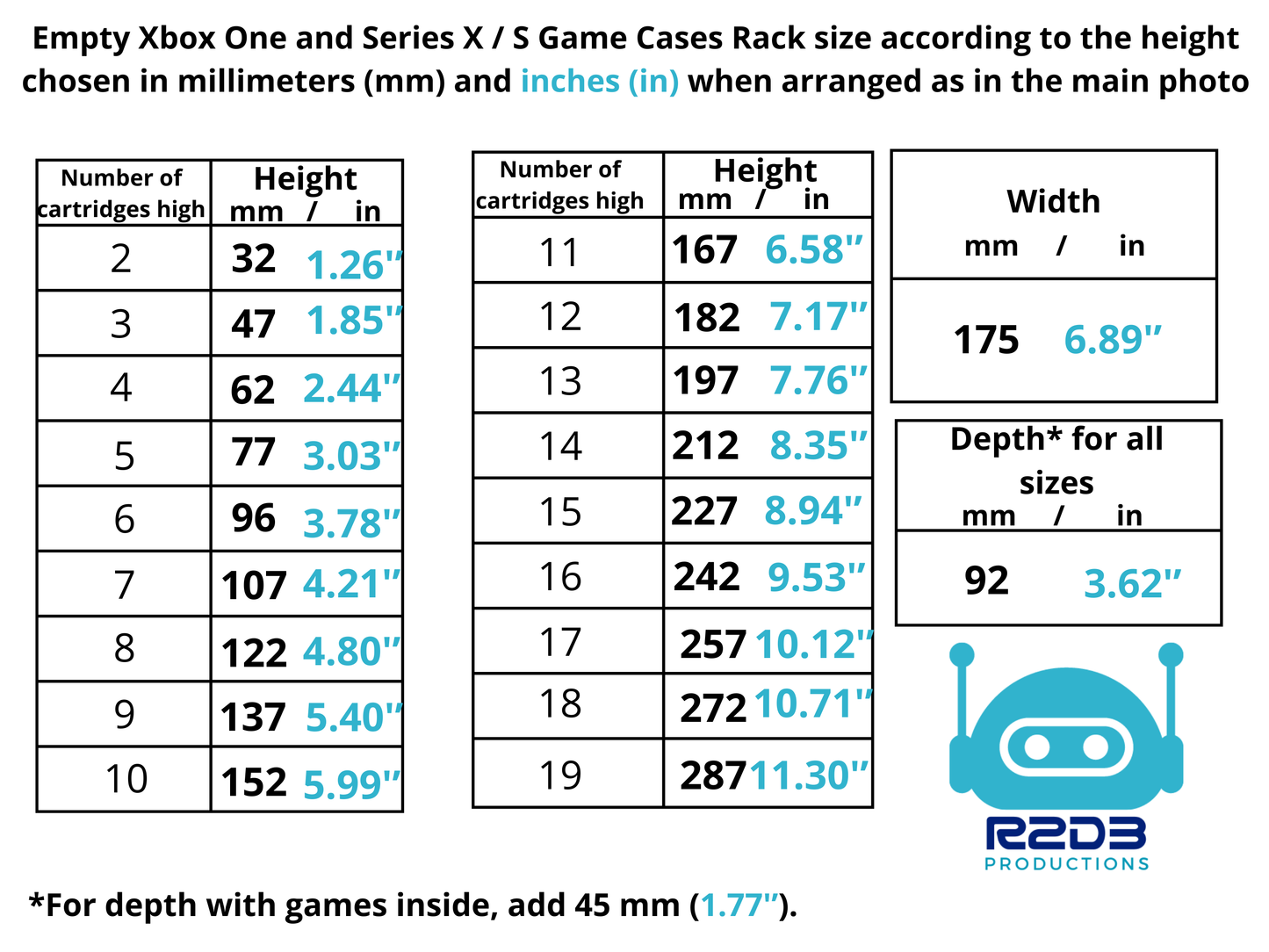 Support pour boîtiers de jeux Microsoft Xbox One et Series X/S XBONE Box (2 à 19 emplacements)