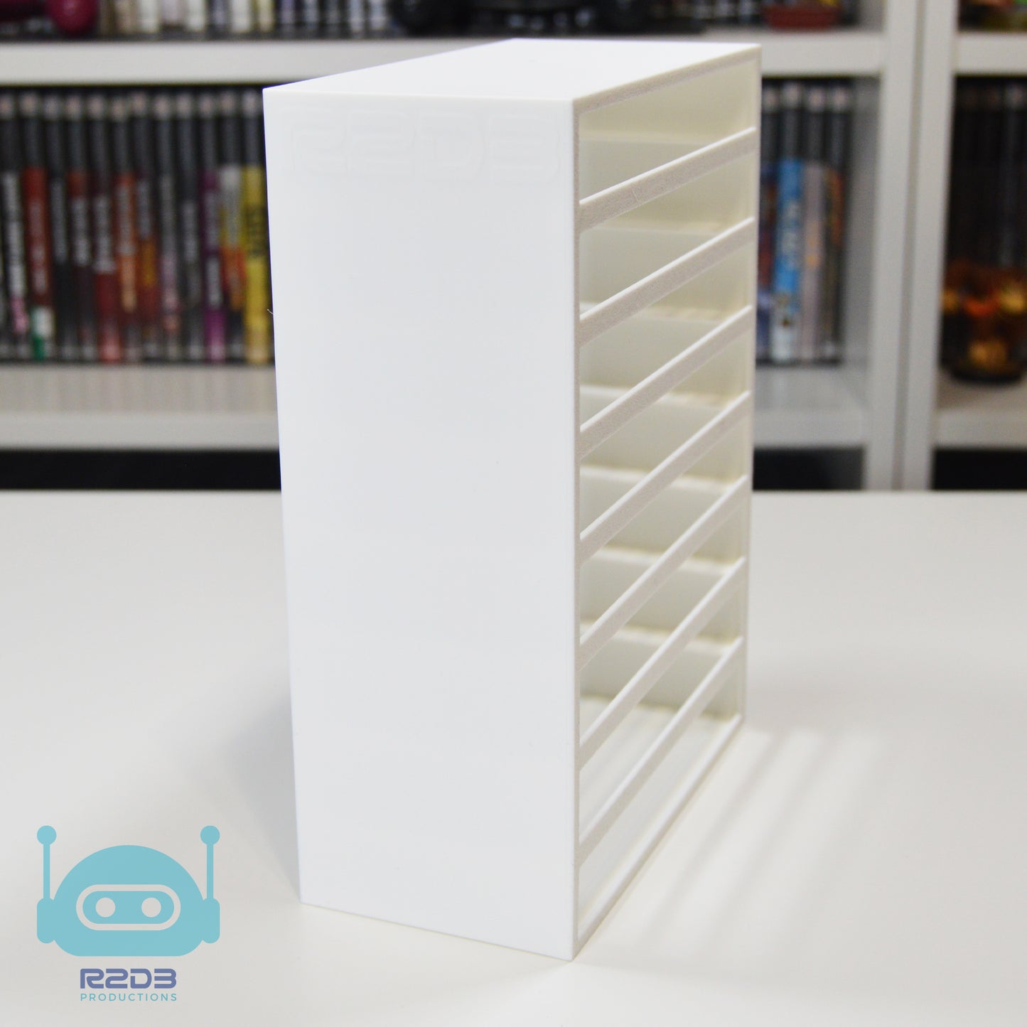 R2D3 Rack Display for Super Nintendo SNES NTSC (North American) games with PET Game Protectors Included (1 to 22 Cartridges)