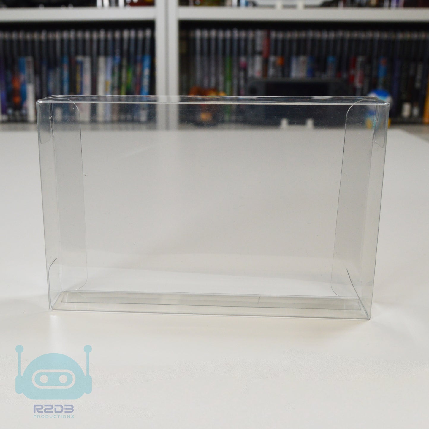 Présentoir R2D3 pour jeux de Super Nintendo SNES NTSC (Nord américains) avec protecteurs en PET inclus (1 à 16 cartouches)