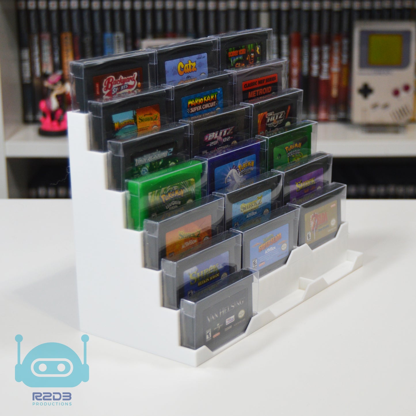 Display for Game Boy Advance GBA Games with PET Game Protectors Included (1 to 56 Cartridges)