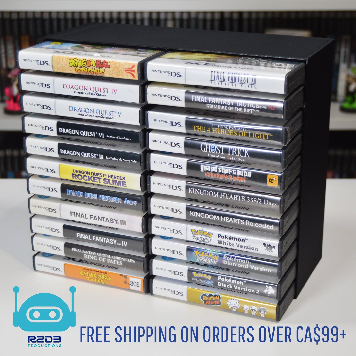 Présentoir pour jeux Nintendo DS NTSC NDS en boîtes (jusqu'à 30 boîtes)