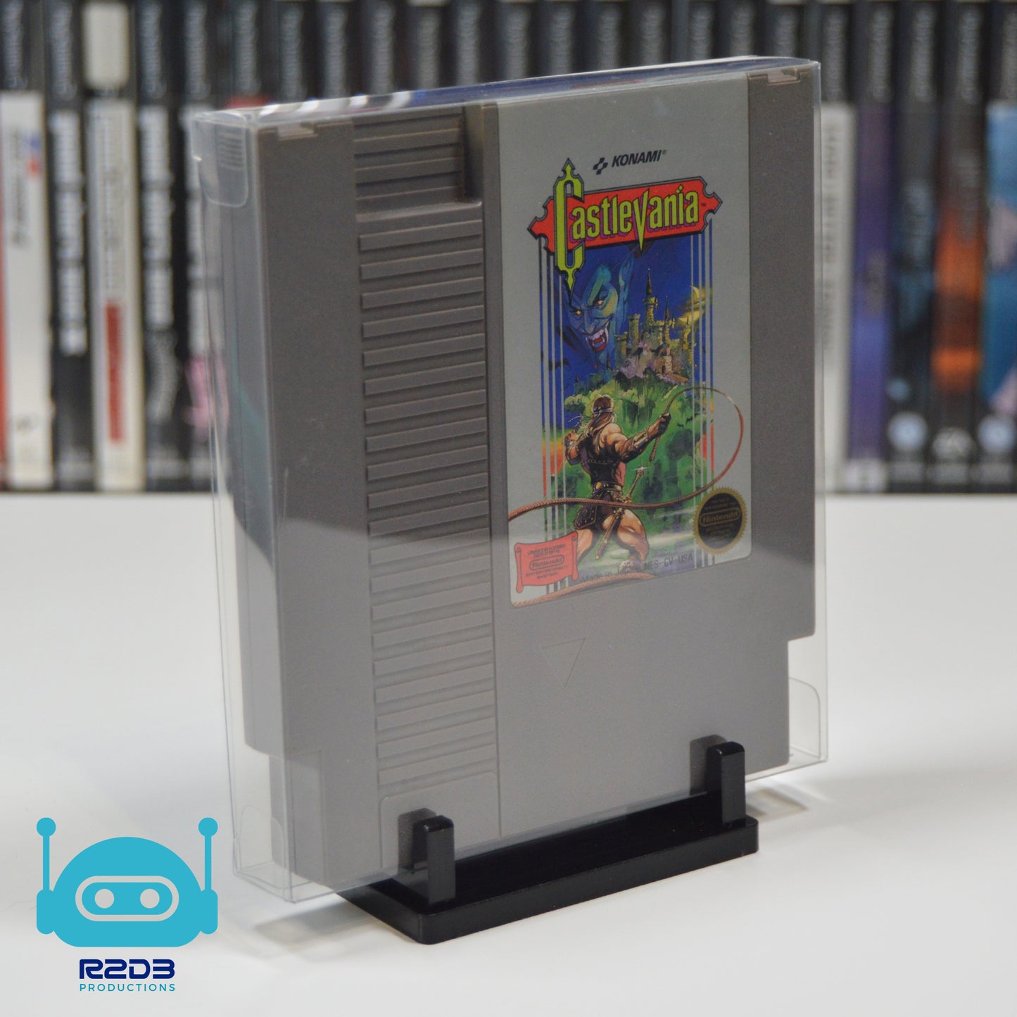 Support en acrylique pour jeu de Nintendo NES avec protecteur PET inclus
