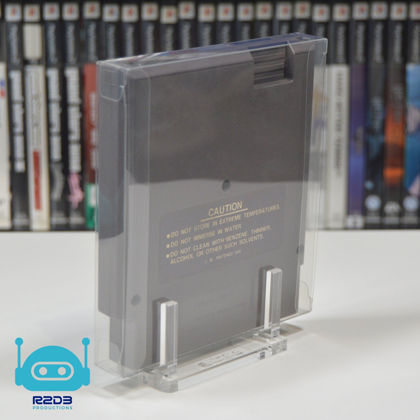 Support en acrylique pour jeu de Nintendo NES avec protecteur PET inclus