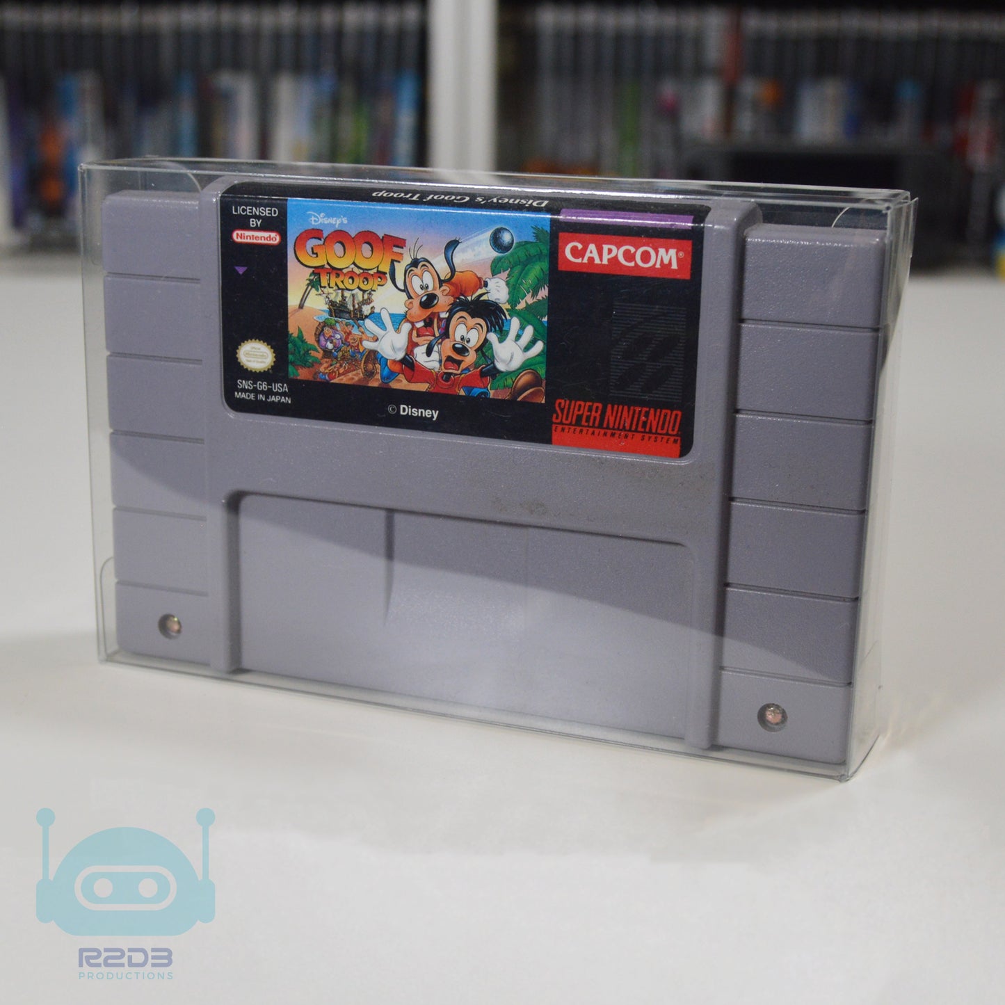 R2D3 Super Nintendo SNES Game Display with PET Game Protectors Included (1 to 16 Cartridges)