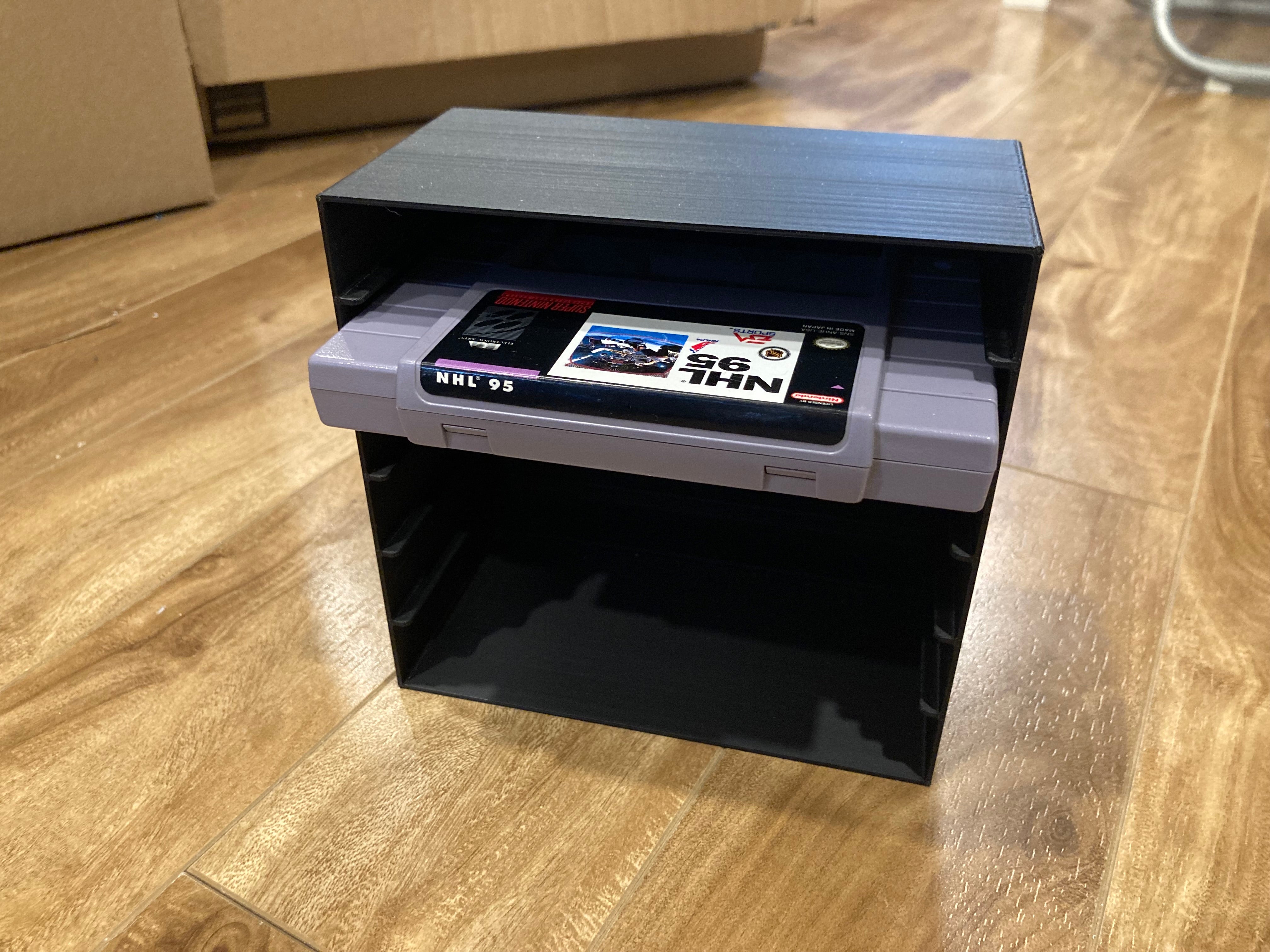 Nes/snes Rack SNES rack display - Hold 6 games - Black color - Closed back - Perfect ...