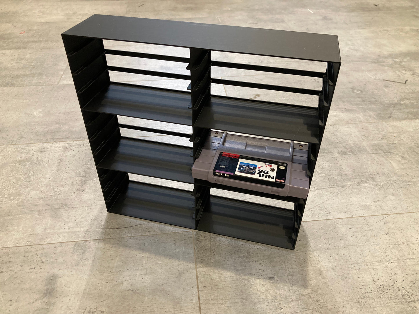 Rack display for 24 SNES NTSC (North American) games