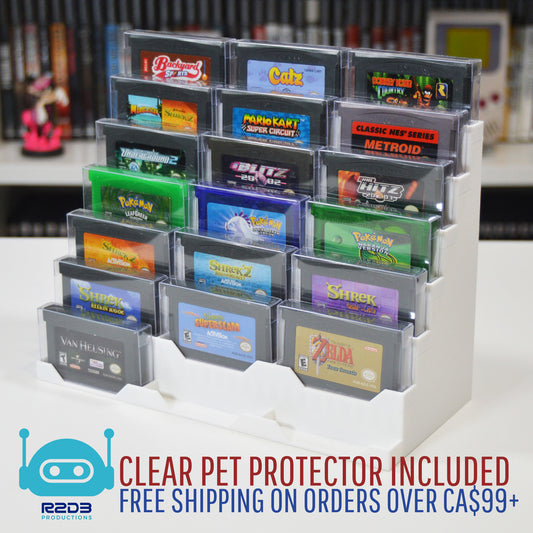 Display for Game Boy Advance GBA Games with PET Game Protectors Included (1 to 56 Cartridges)