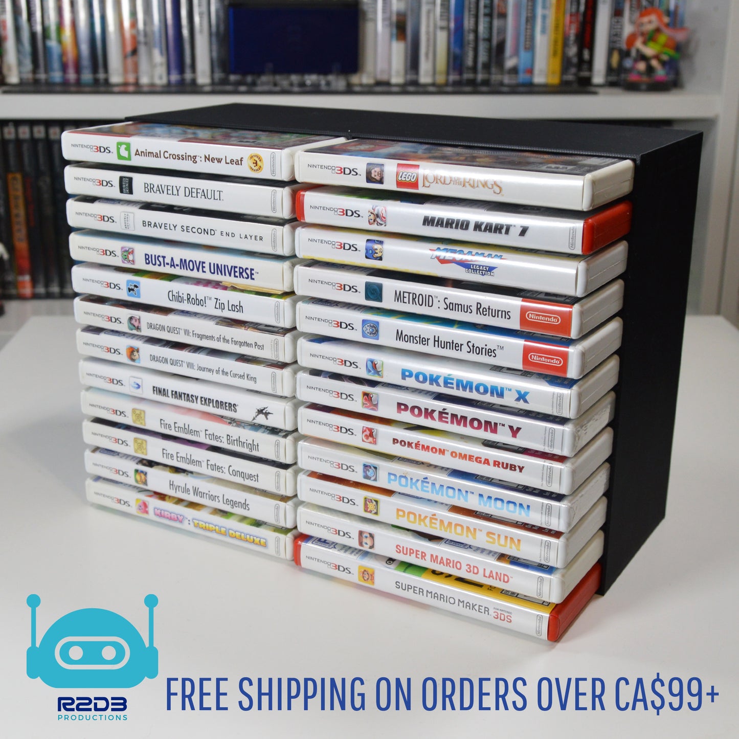 Présentoir R2D3 pour jeux Nintendo 3DS NTSC N3DS en boîtes (jusqu'à 36 boîtes)