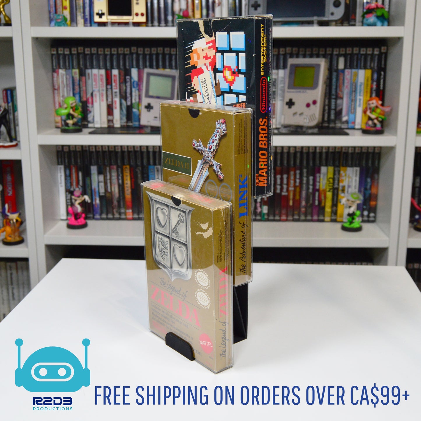 Présentoir pour boîtes de Nintendo Entertainment System NES (1 à 4 boîtes)