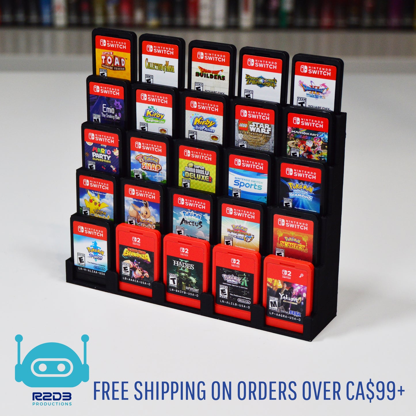 Présentoir pour jeux Nintendo Switch et Nintendo Switch 2 (1 à 120 cartouches)