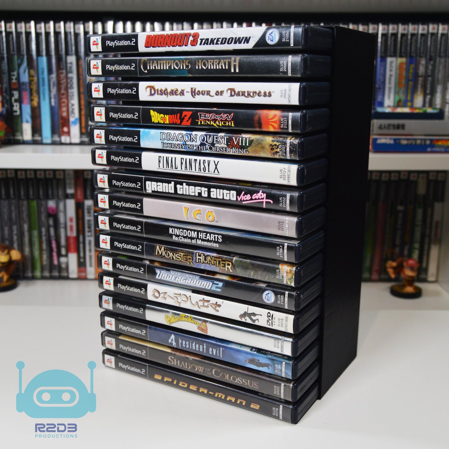 R2D3 Standard DVD Games rack DVD Blu-ray PS2 PS3 PS4 PS5 Xbox 360 Xbox one Xbox series X GameCube Wii Wii U Switch etc.  (2 to 16 slots)