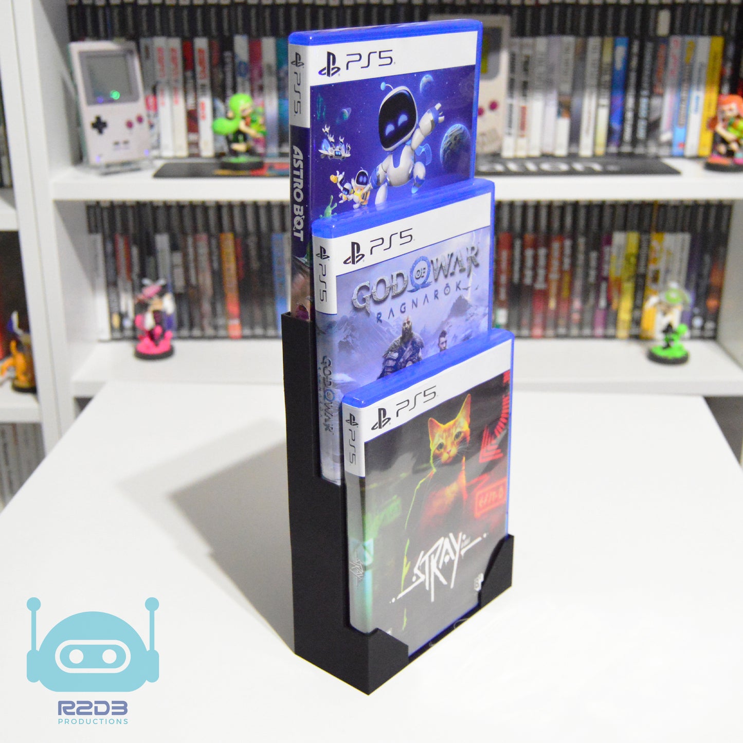 Présentoir pour DVD standard, PS2, PS3, PS4, Gamecube, Wii, Xbox, etc. (1 à 8 boîtiers)