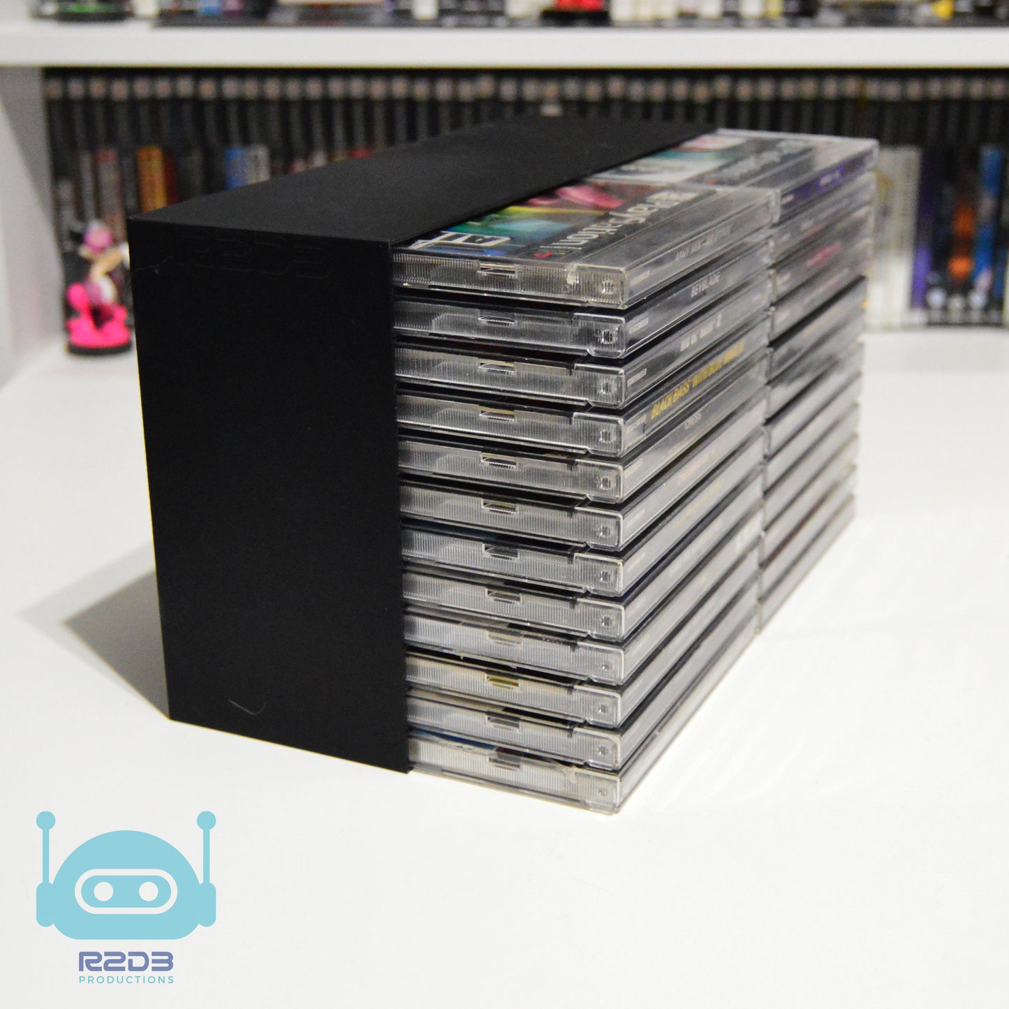 Présentoir rack pour boîtiers CD standard, PS1, Dreamcast, TurboGrafx et PC Engine - (Jusqu'à 40 boîtiers) (Ne convient pas aux jeux PAL)