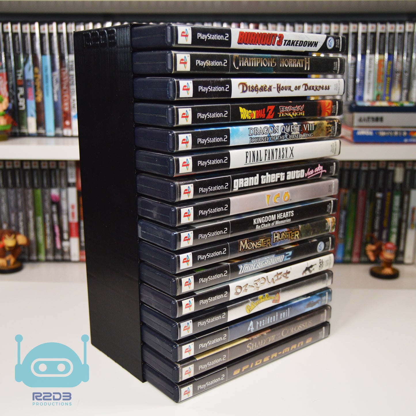 R2D3 Standard DVD Games rack DVD Blu-ray PS2 PS3 PS4 PS5 Xbox 360 Xbox one Xbox series X GameCube Wii Wii U Switch etc.  (2 to 16 slots)