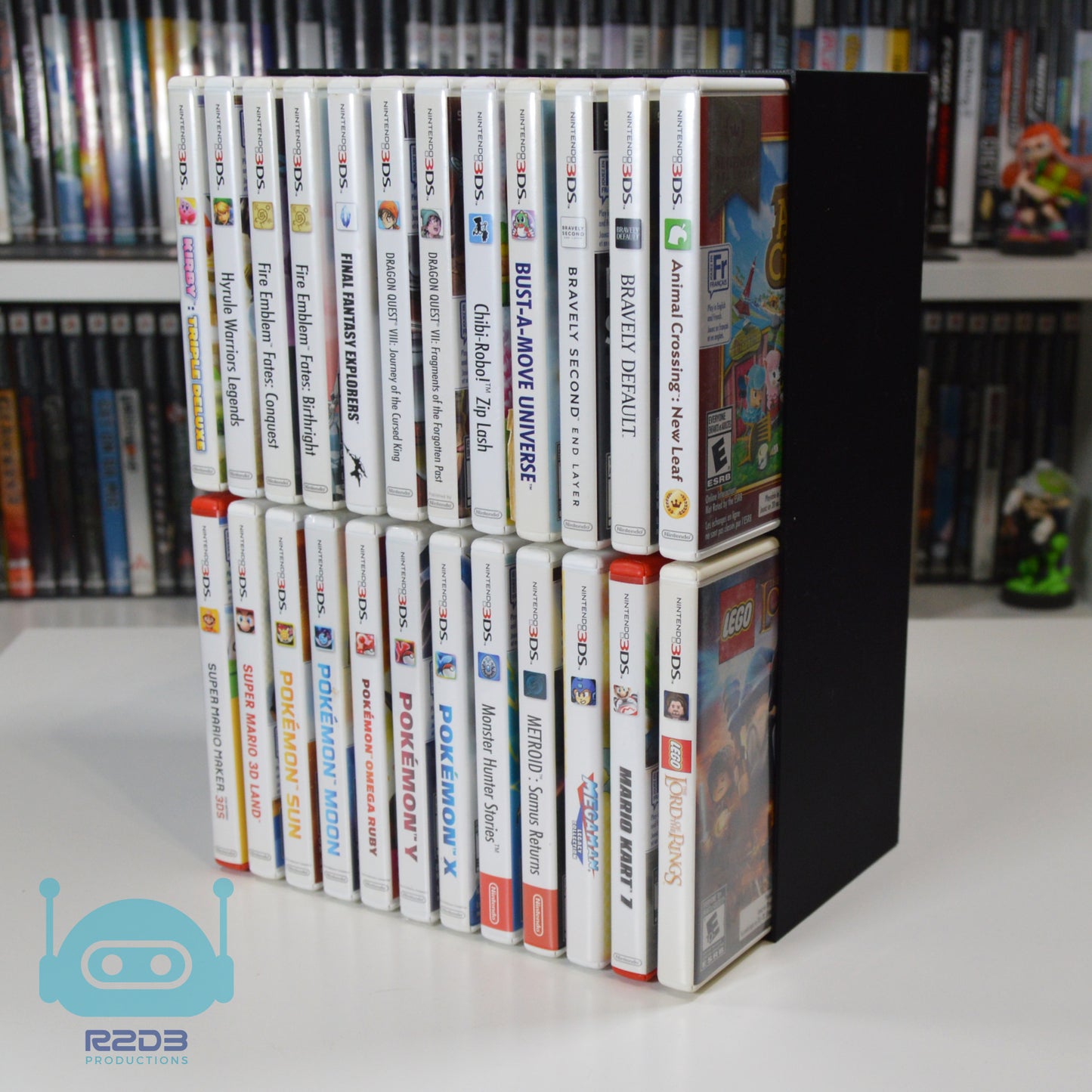 Présentoir R2D3 pour jeux Nintendo 3DS NTSC N3DS en boîtes (jusqu'à 36 boîtes)