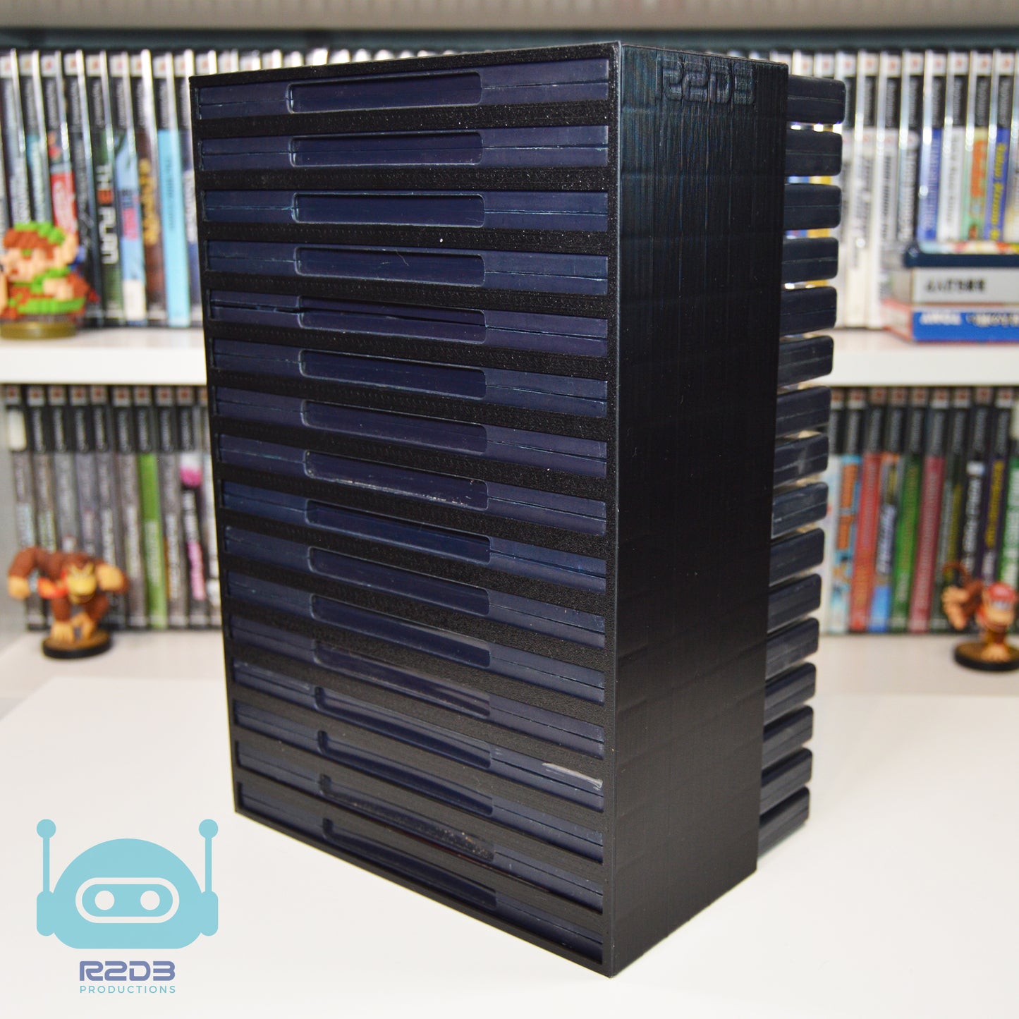 R2D3 Standard DVD Games rack DVD Blu-ray PS2 PS3 PS4 PS5 Xbox 360 Xbox one Xbox series X GameCube Wii Wii U Switch etc.  (2 to 16 slots)