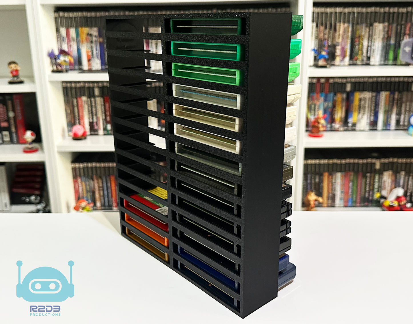 R2D3 Display for Nintendo Famicom Game FMC Cartridge rack (1 to 28 Cartridges)