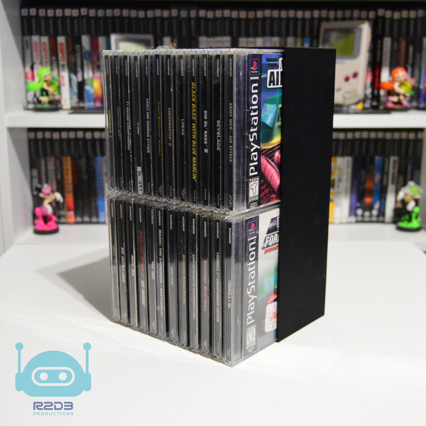 Présentoir rack pour boîtiers CD standard, PS1, Dreamcast, TurboGrafx et PC Engine - (Jusqu'à 40 boîtiers) (Ne convient pas aux jeux PAL)