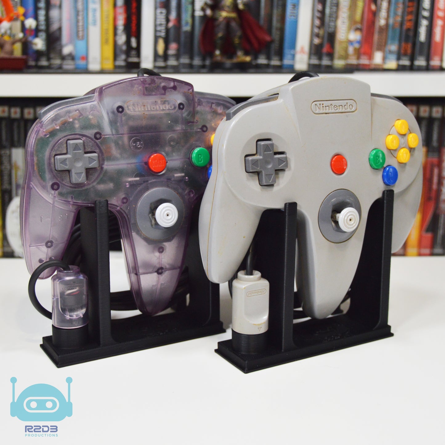 R2D3 Combo Set of 1 Nintendo 64 Game Flat Display & 2 Controller stands (1 to 26 Cartridges)