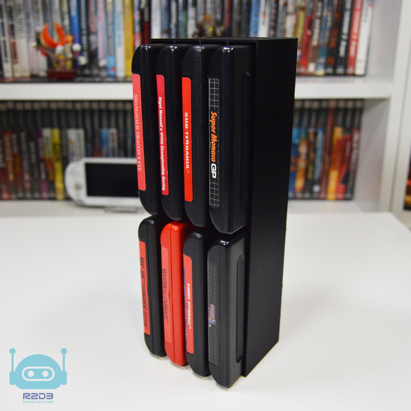 R2D3 Rack Display for SEGA Genesis / MegaDrive GEN MD (1 to 28 Cartridges)