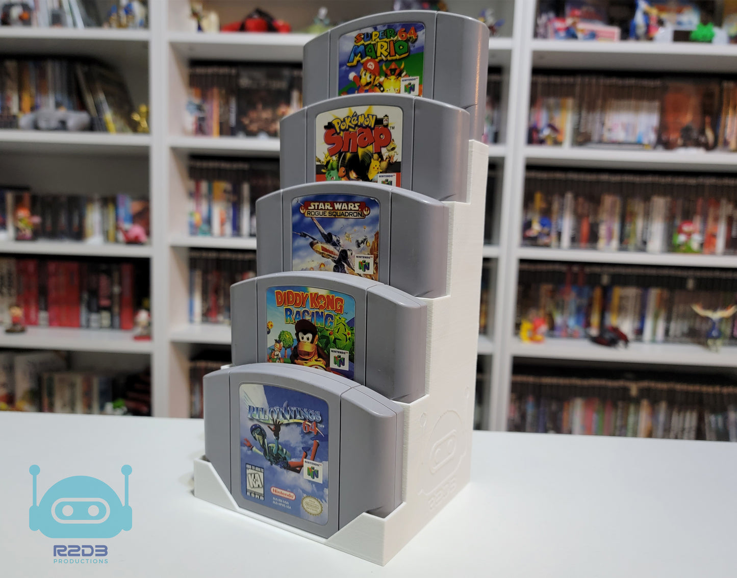 R2D3 Combo Set of 1 Nintendo 64 Game Stairs Display & 2 Controller stands (1 to 16 Cartridges)